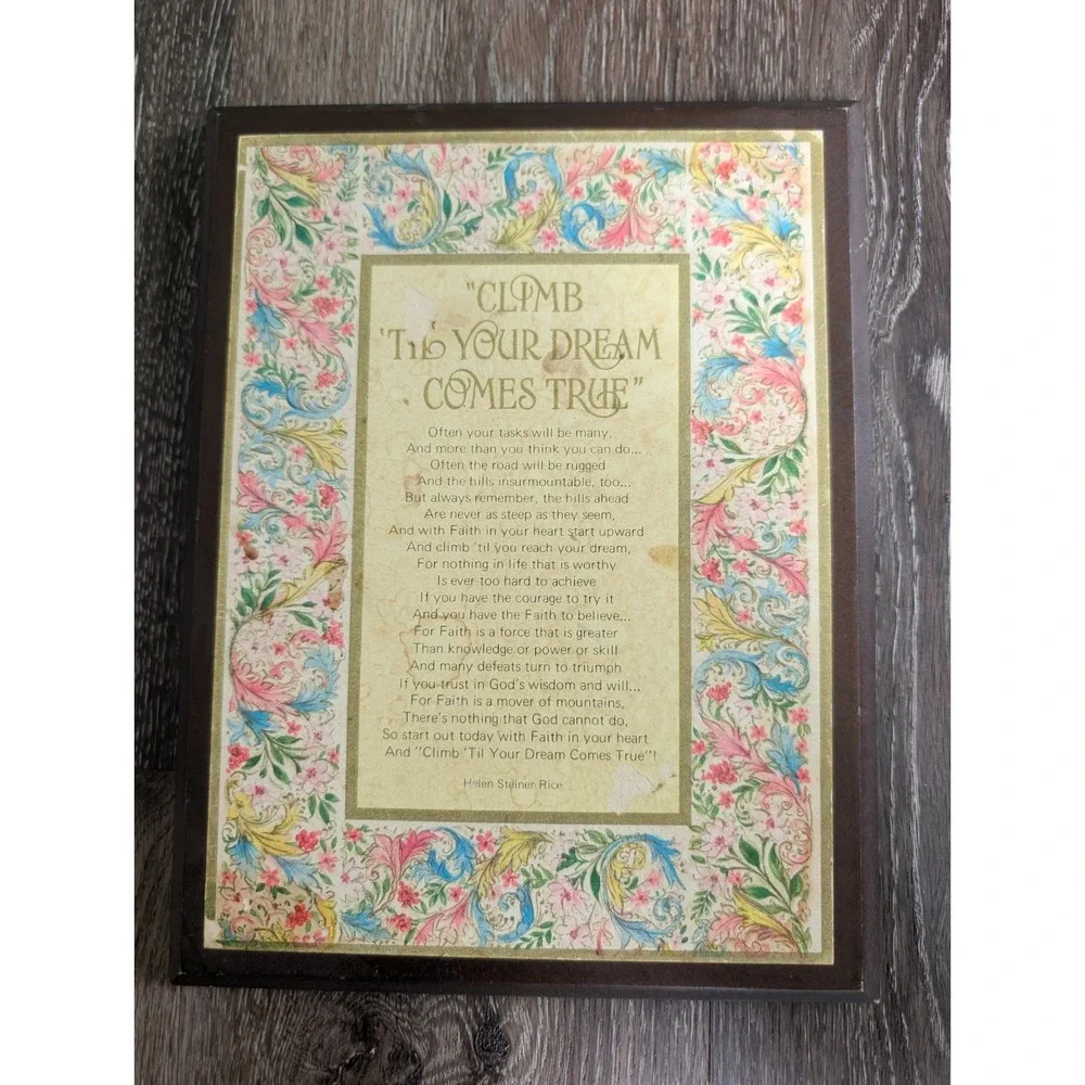 Vintage Gibson Inspirational Keepsake Wood Plaque – Helen Steiner Rice